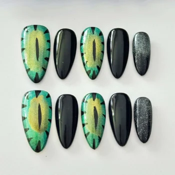 Blue Ombre Star Handmade Press On Nails: Reusable Party Nails